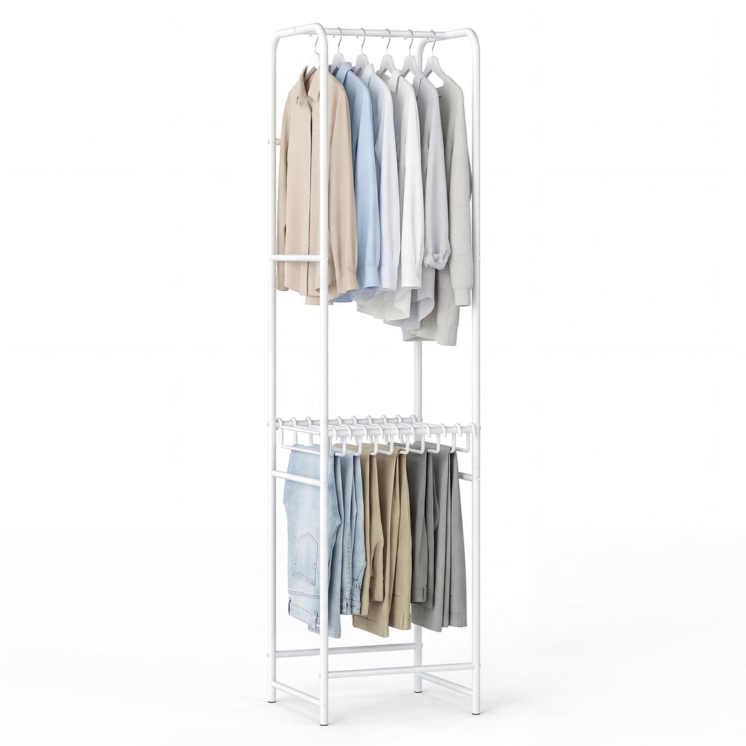 Giantex Heavy-Duty White Garment Rack with 6 Hanging Rods &amp; 10 Pants Hangers