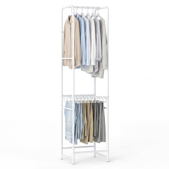 Giantex Heavy-Duty White Garment Rack with 6 Hanging Rods &amp; 10 Pants Hangers