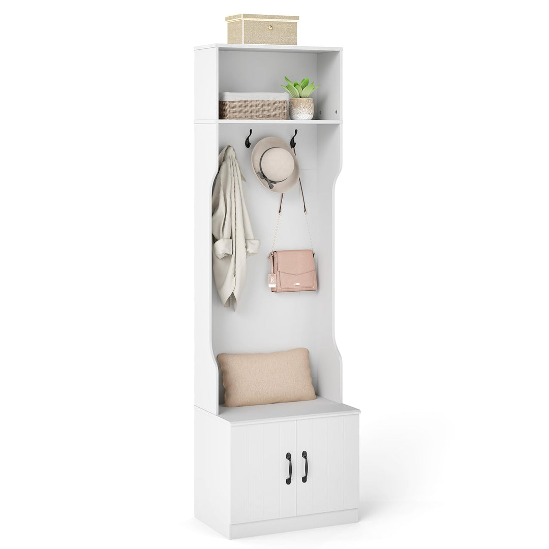 Giantex 3-in-1 Hall Tree with Bench and Shoe Storage 23.5" Tall Coat Rack