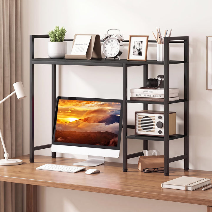 GIANTEX 4-Tier Desktop Bookshelf | 38.5" Dorm Desk Hutch for 27" Monitor