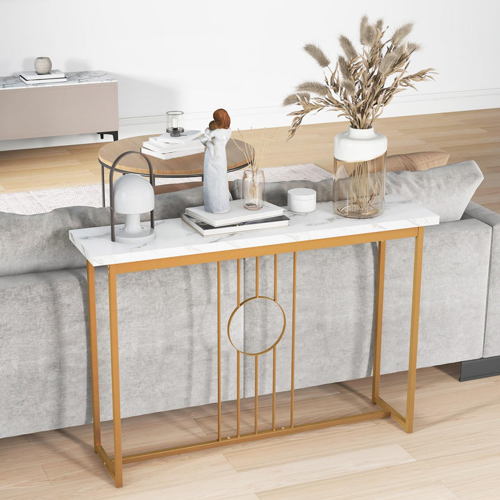 Giantex 47" Entryway Console Table - Faux Marble Console Table