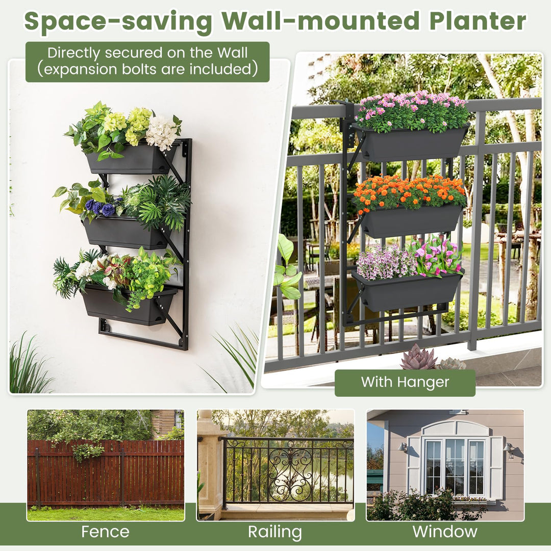 Giantex Vertical Raised Garden Bed, Hanging &amp; Wall-Mounted Planter Garden Boxes