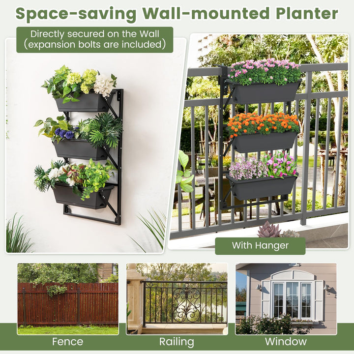 Giantex Vertical Raised Garden Bed, Hanging &amp; Wall-Mounted Planter Garden Boxes