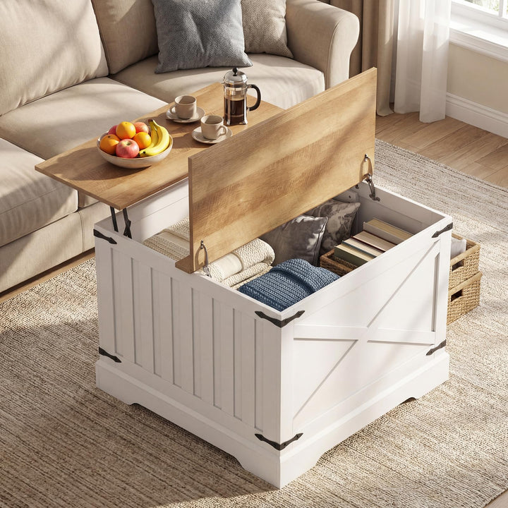 Giantex 31.5" Square Wood Center Table with Large Hidden Storage Compartment &amp; Hinged Lift Top