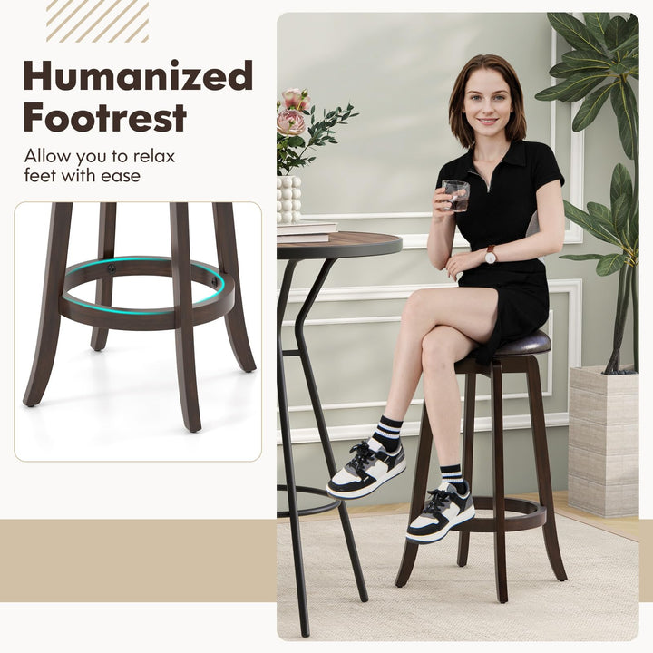 Giantex Bar Stools Set， 29"/ 24"  Bar Height Bar Stools w/ 360° Swivel Round Seat &amp; Footrest
