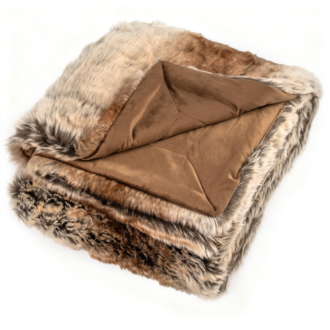 Giantex 760GSM Soft Plush Fuzzy Luxury Faux Raccoon Fur Blanket for Sofa