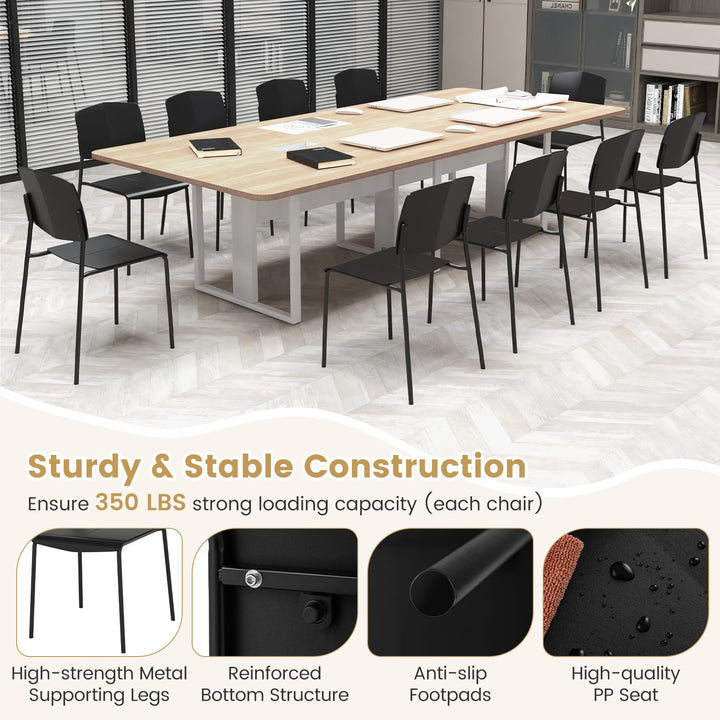 Giantex Stackable Dining Chairs Set, Modern Kitchen Chairs w/Metal Legs &amp; Curved Back, Load up to 350 LBS