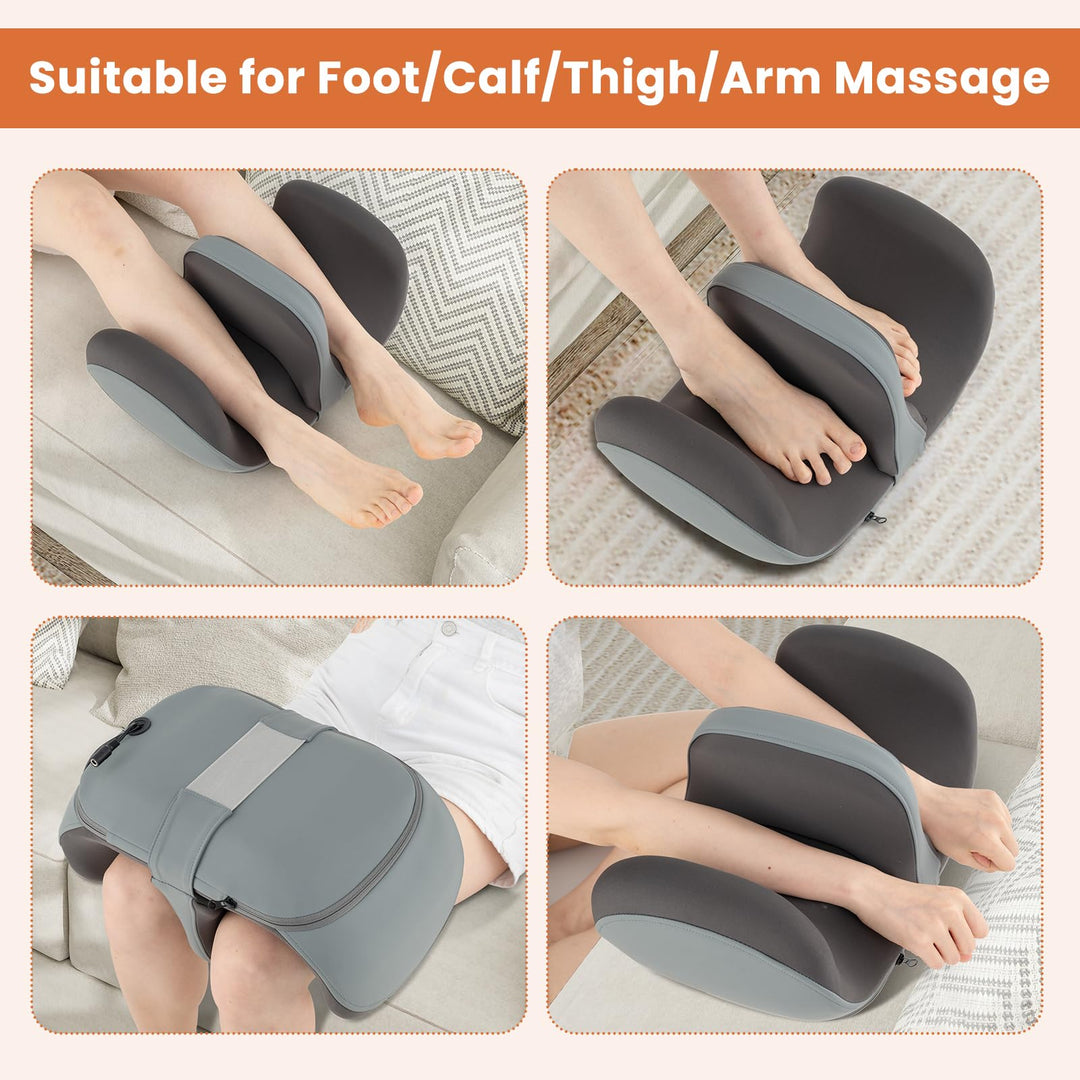 Giantex Electric Foot Massager, Calf Massager with Heat, 3 Massage Intensity, Vibration, Detachable Middle Sponge