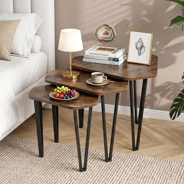 Giantex Nesting Coffee Tables Set of 3 for Living Room &amp; Apartment