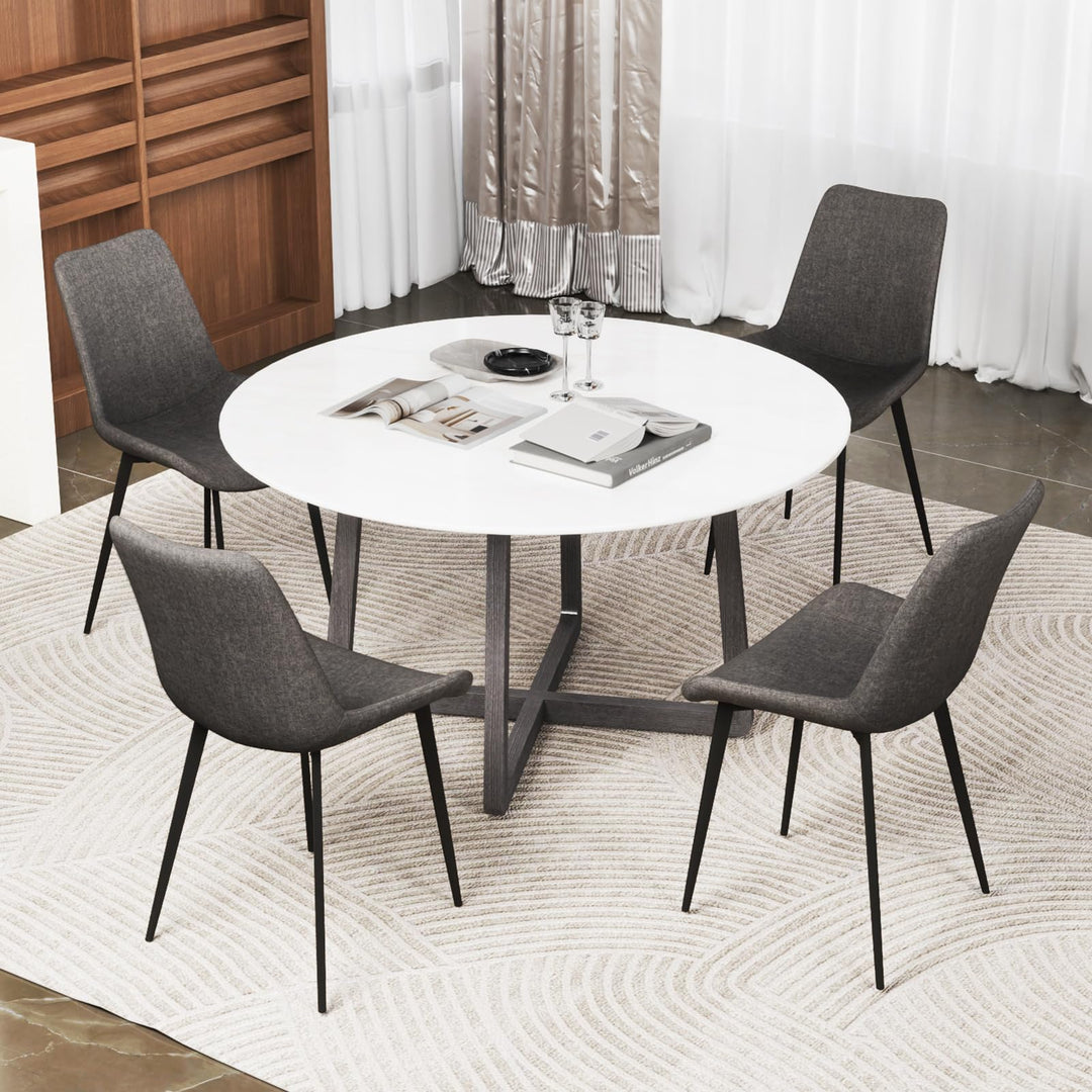 Giantex Dining Chair Set of 4 Upholstered Kitchen Side Chairs w/Metal Legs Padded Seats &amp; Backs