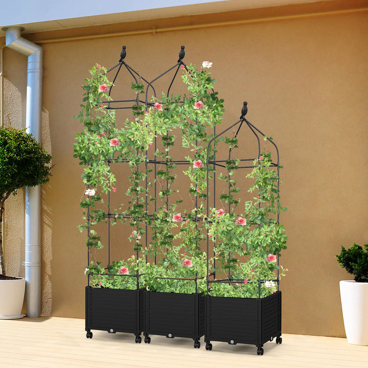 Giantex Raised Garden Bed with Tomato Cages, Obelisk &amp; Bird Top