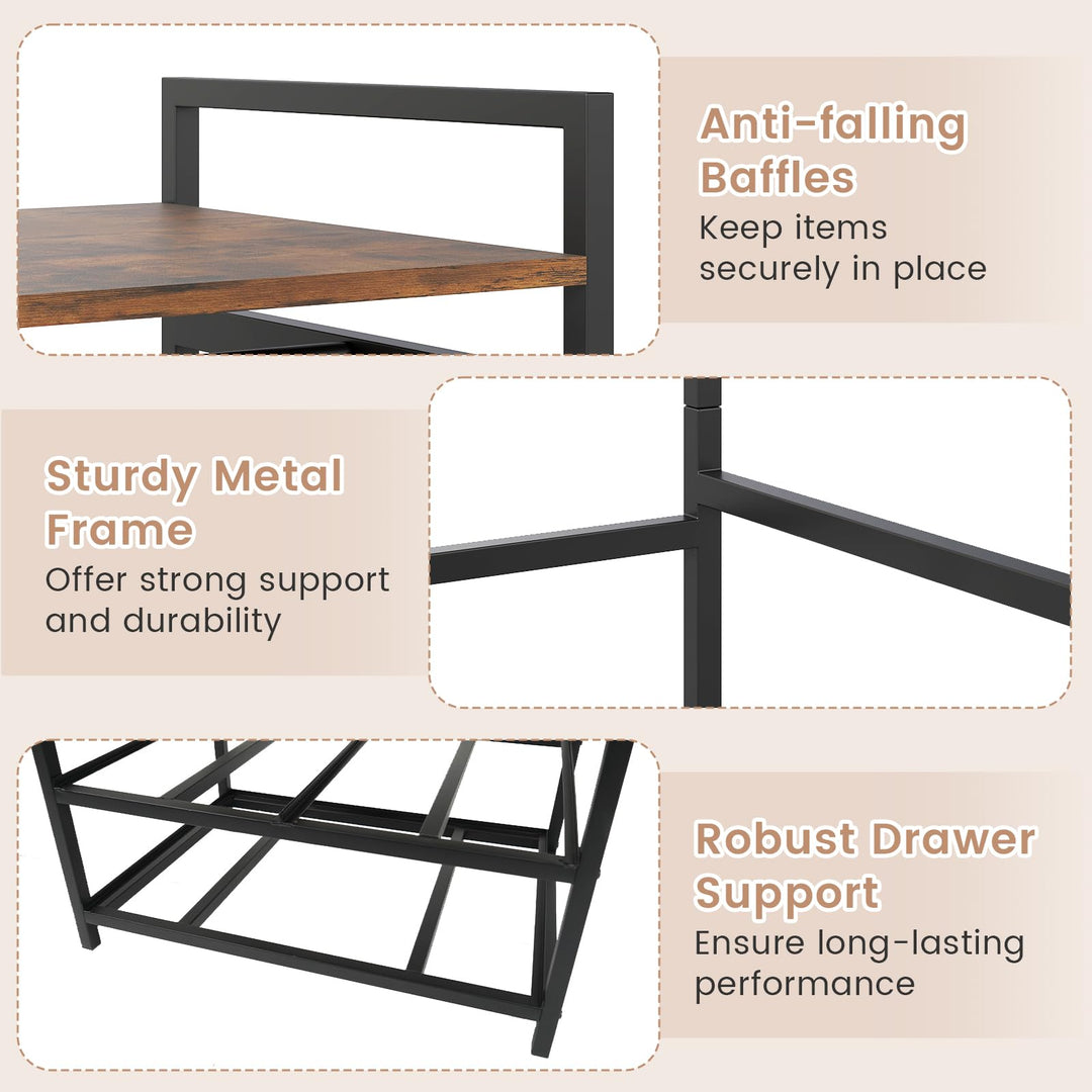 Giantex Clothes Rack with Drawers for Living Room