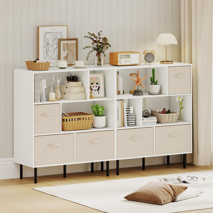Giantex 6-Cube Bookshelf 3-Tier White Bookcase