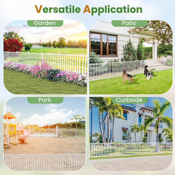 Giantex White Picket Fence - 2 Panels, 80&