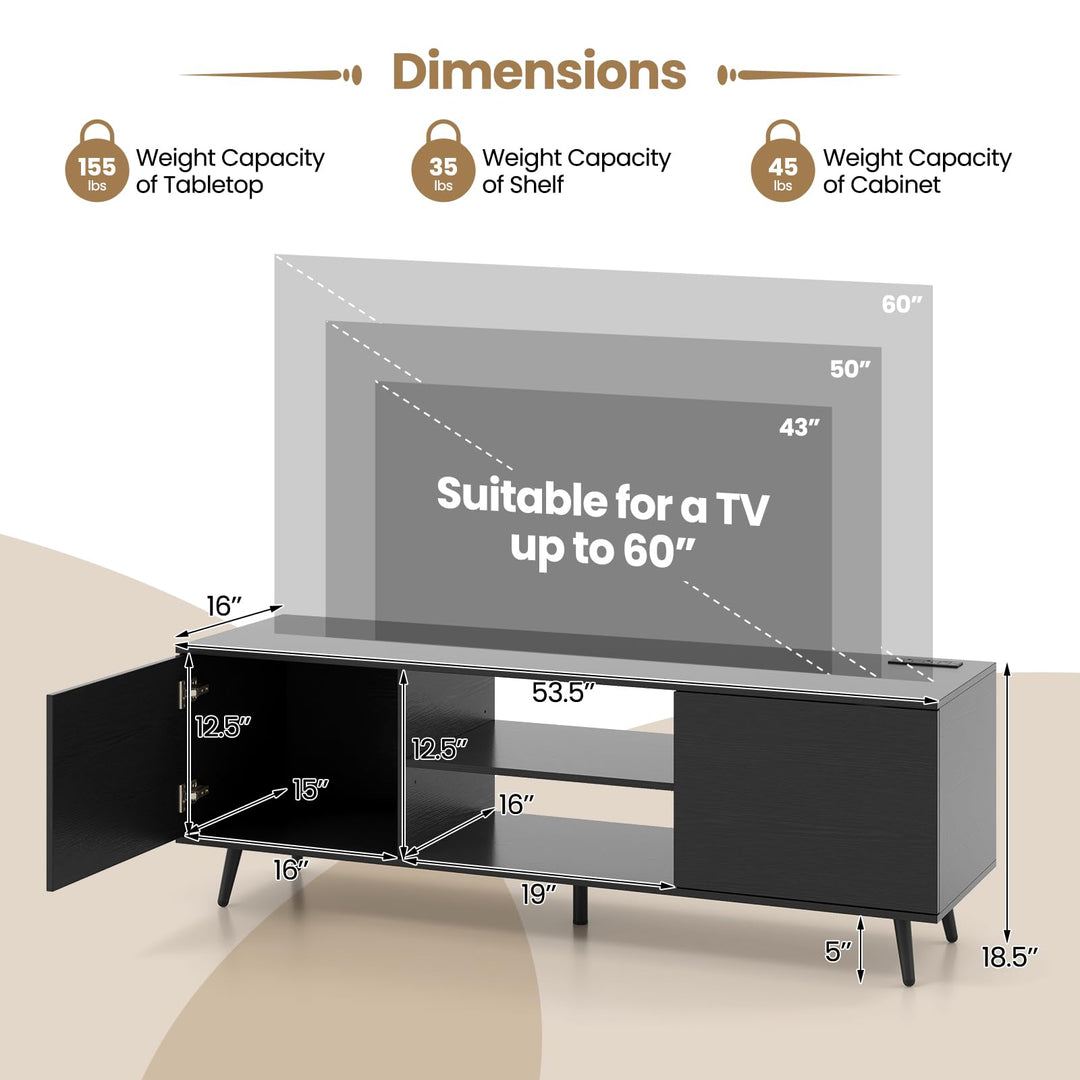 Giantex TV Stand with Power Outlet for TVs up to 60&
