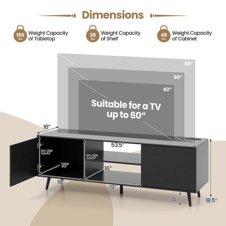 Giantex TV Stand with Power Outlet for TVs up to 60&