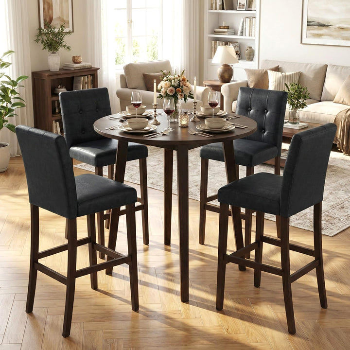 Giantex Bar Stools Set of 2/4 with Button Tufted Back