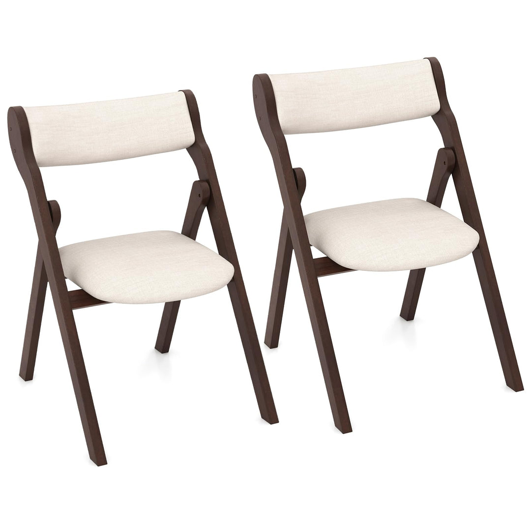 Giantex Folding Dining Chairs, Upholstered Kitchen Chairs w/Comfy Padded Backrest &amp; Seat