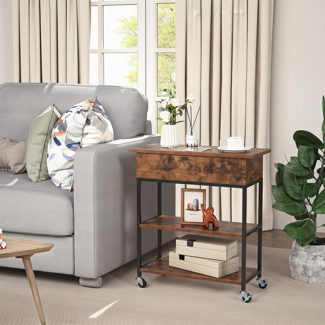 Giantex End Table with Charging Station - Lift Top Narrow Side Table (1/2)