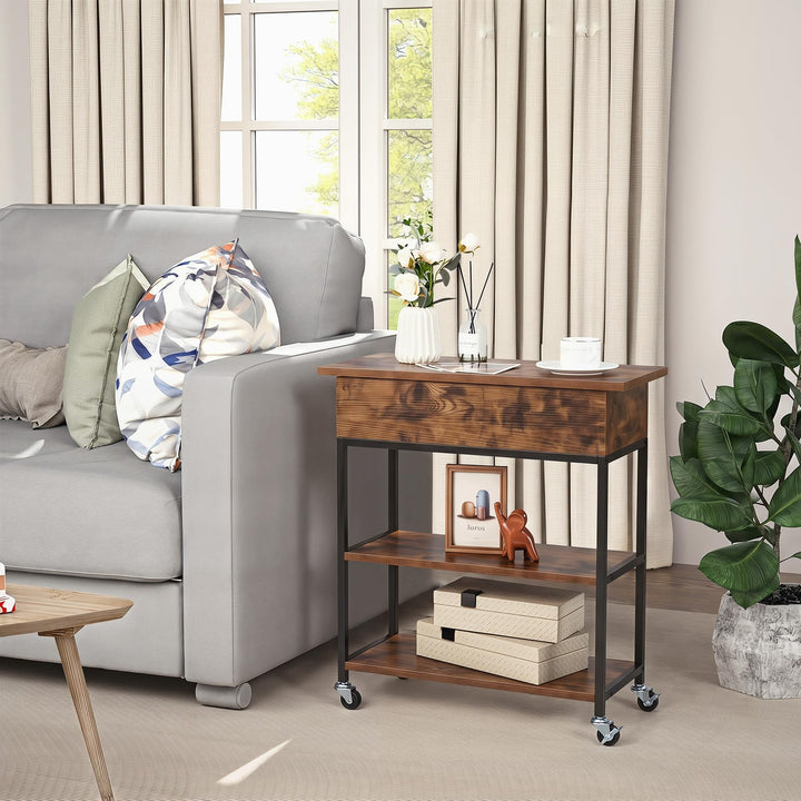 Giantex End Table with Charging Station - Lift Top Narrow Side Table (1/2)