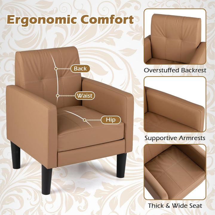 Giantex Modern Accent Chair with Removable Seat Cushion