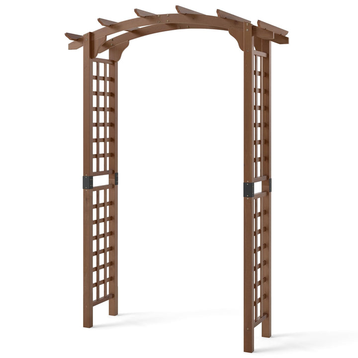 Giantex 7.5FT Wood Garden Arbor Trellis for Climbing Plants