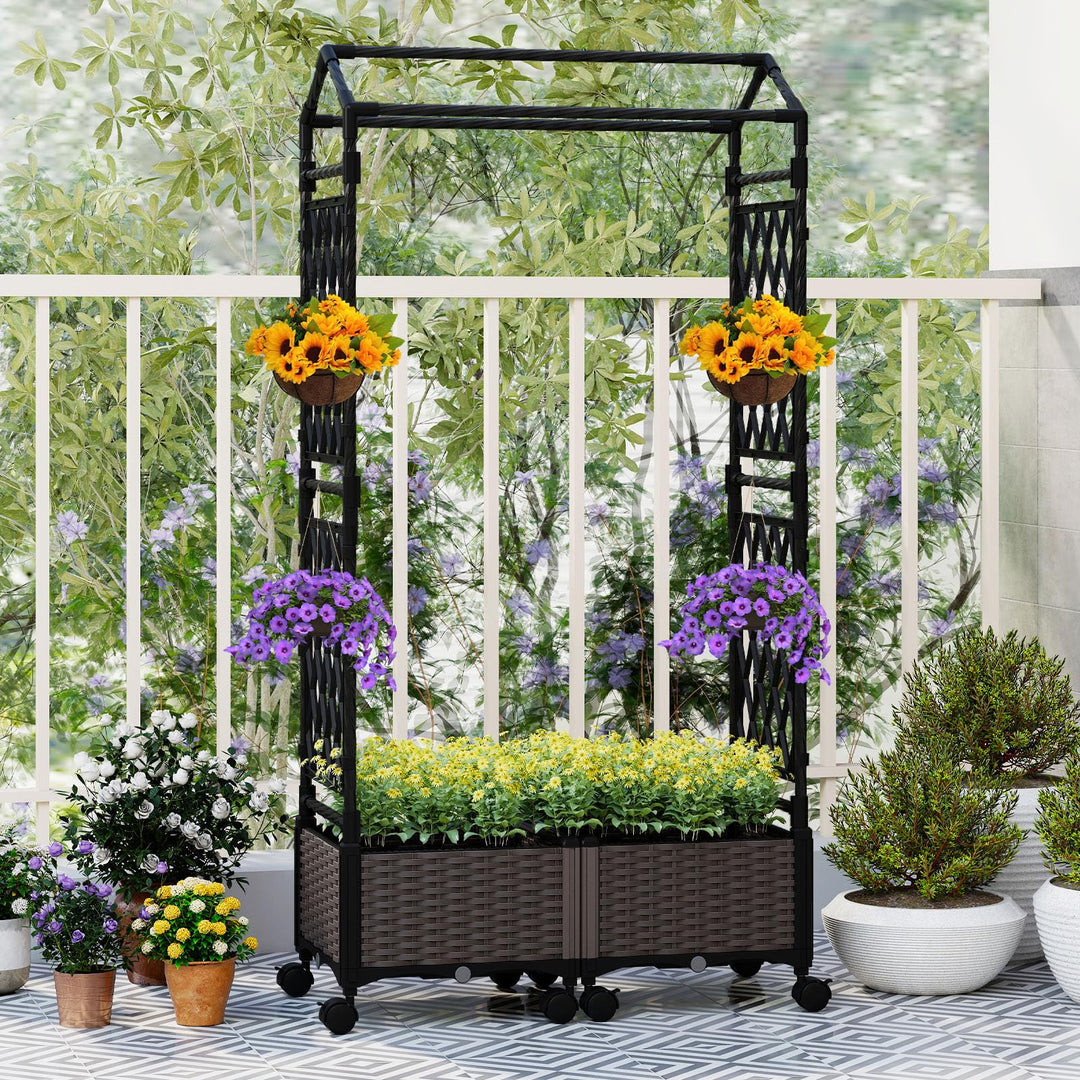 Giantex 5FT Self-Watering Tall Raised Garden Bed w/Wheels