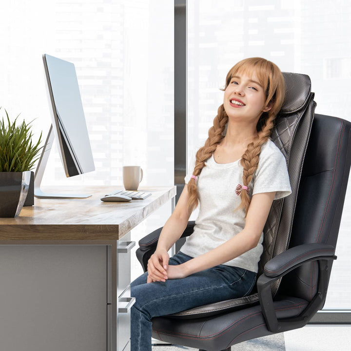 Giantex Back Massager Chair Pad - Massage Seat Cushion with Heat &amp; Vibration