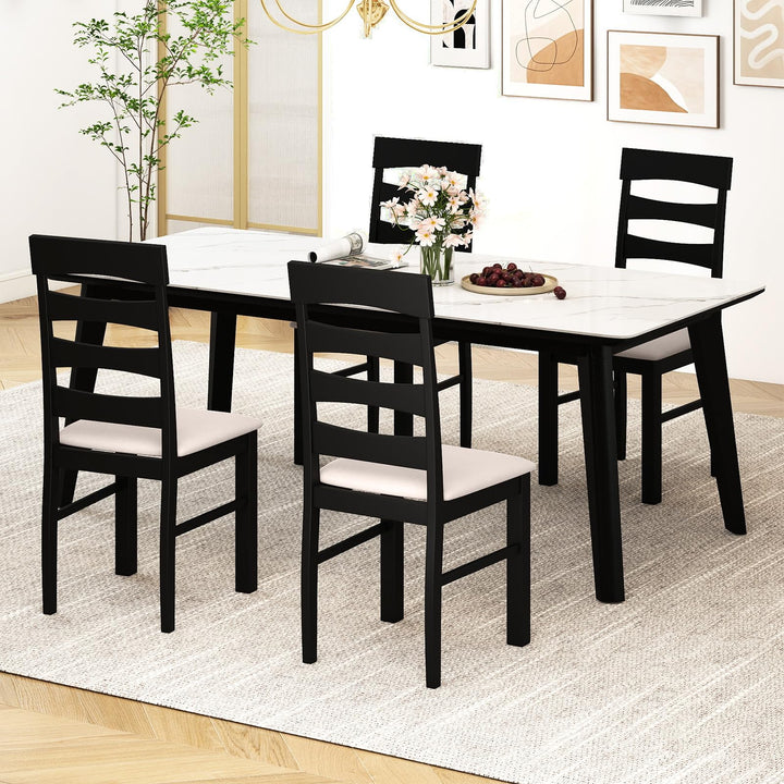 Giantex Dining Chairs Set of 2/4 with Padded Seat &amp; Rubber Wood Frame