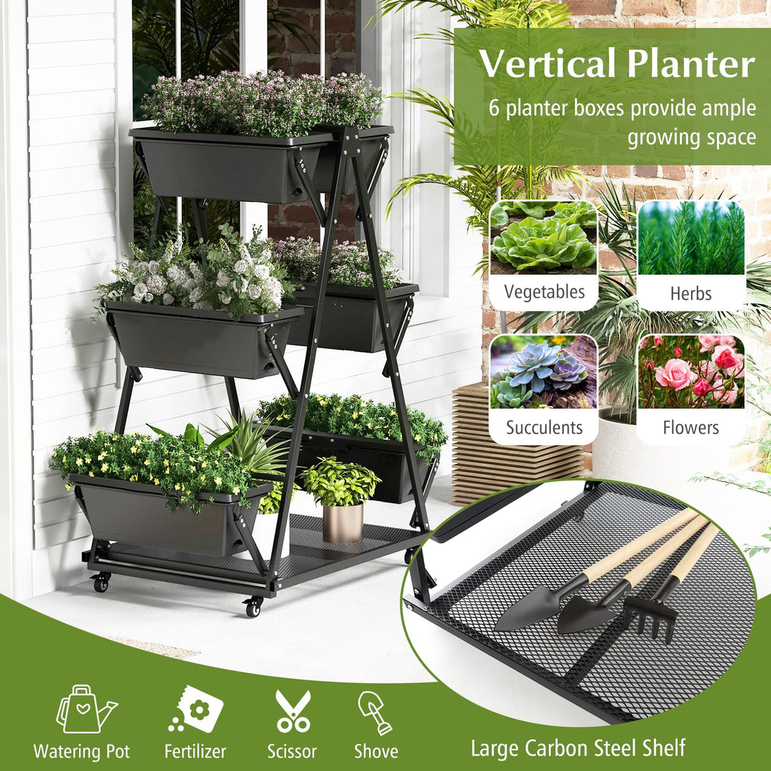 Giantex 6-Tier Rolling Raised Garden Bed