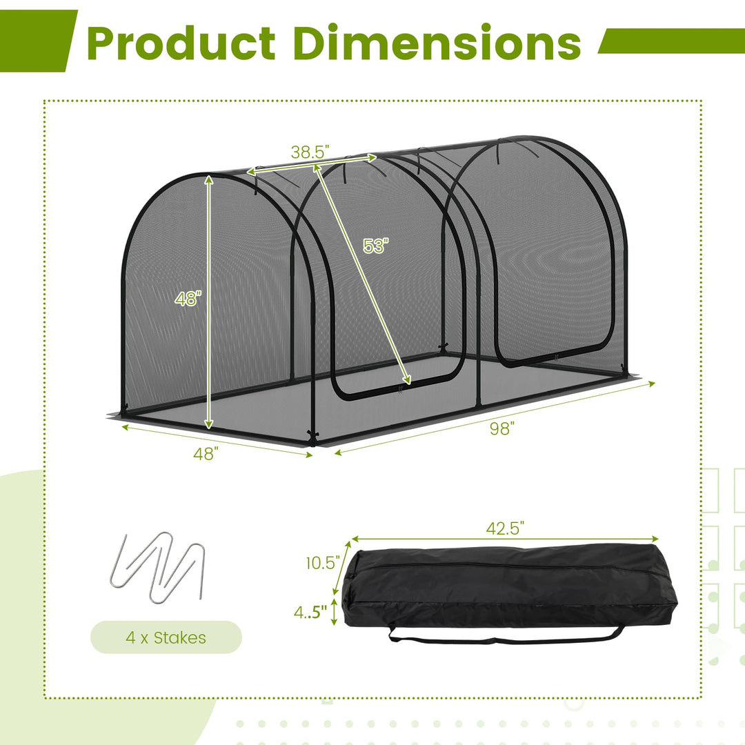 Giantex 98” x 48” x 48” Tunnel Crop Cage