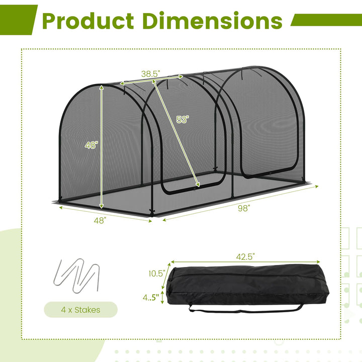 Giantex 98” x 48” x 48” Tunnel Crop Cage