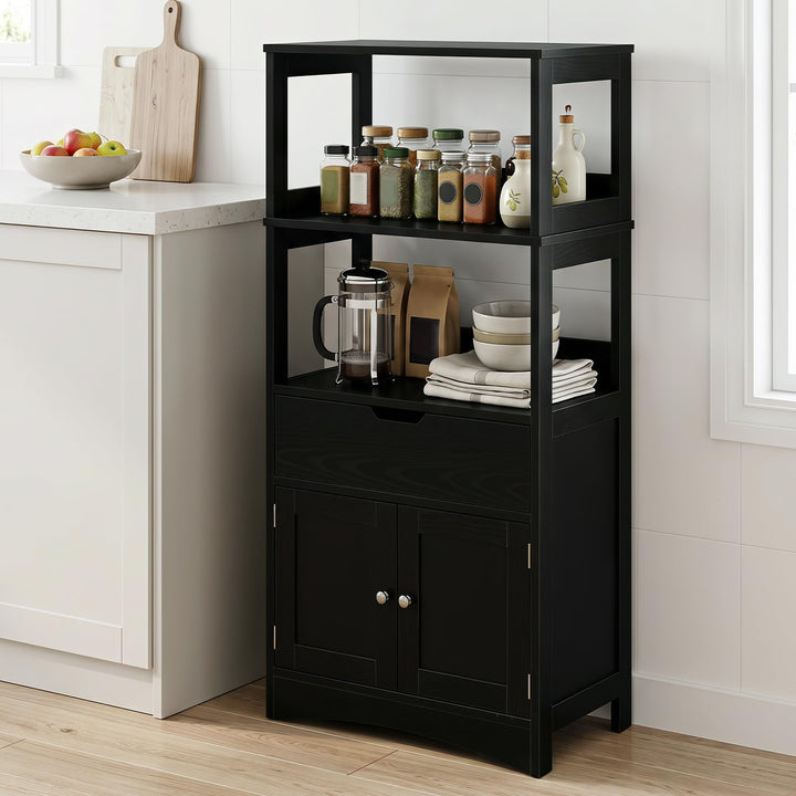 GIANTEX Bathroom Storage Cabinet with Open Shelves