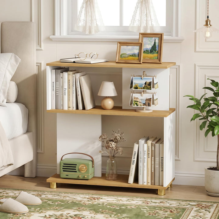 Giantex 3-Tier Geometric S Shaped Bookcase with Open Storage Shelves (1/2)