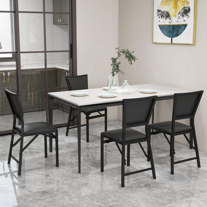Metal Folding Chair Dining Chairs Home Restaurant Furniture - Giantex