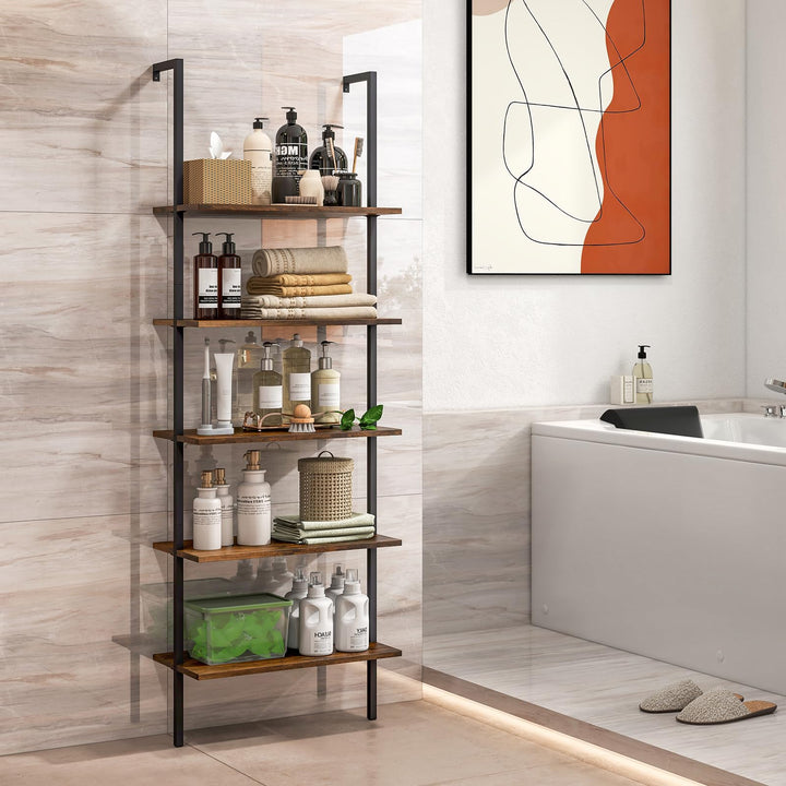 Giantex 5 Tier Modern Wall Mounted Bookshelf, 71&
