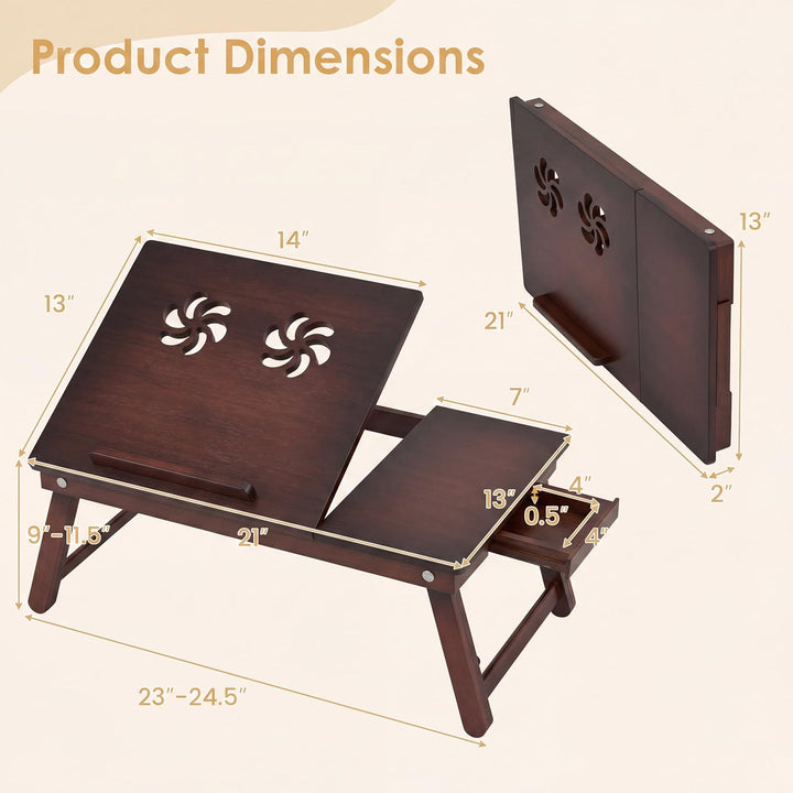 Giantex Bamboo Laptop Desk for Bed