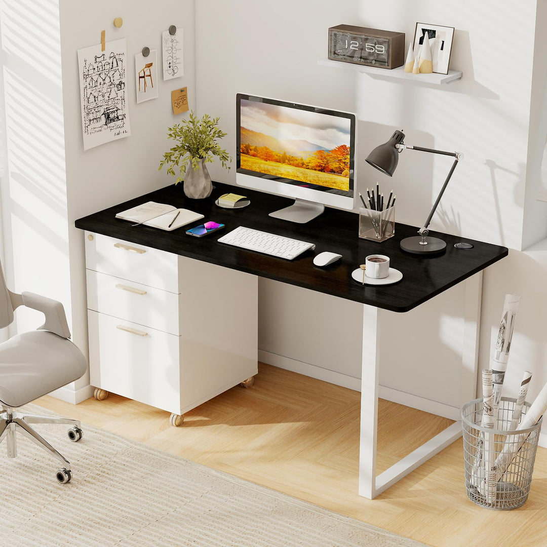 Giantex Universal Wood Table Top 55 x 28 inch Solid One-Piece Desk top