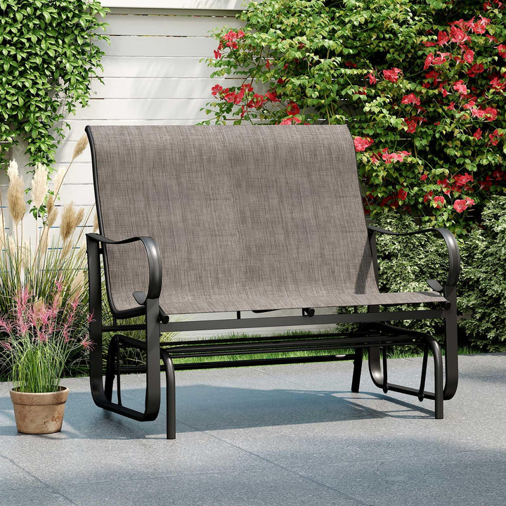 Giantex 2 Person Outdoor Glider Bench with High Backrest
