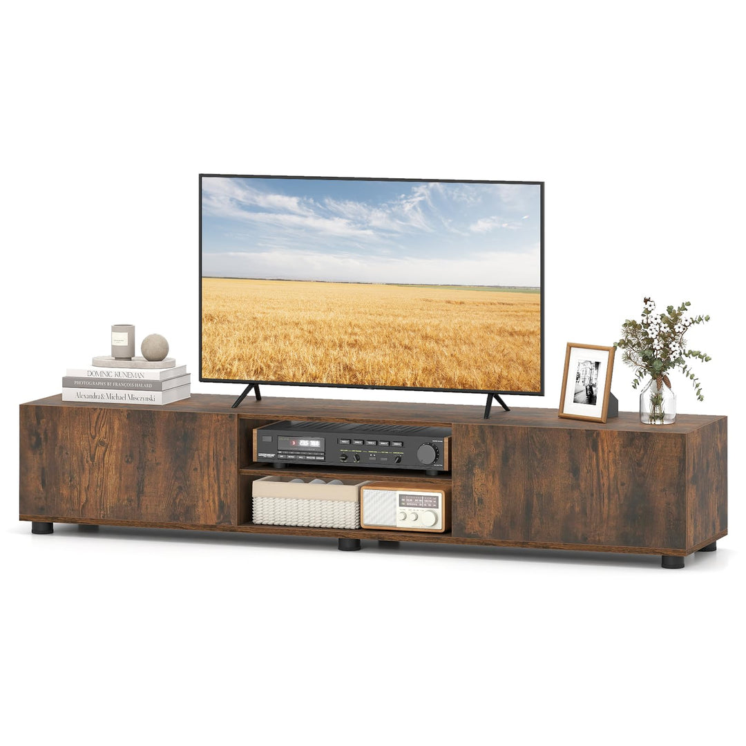 Giantex TV Stand for 55-70 Inch TV Modern Entertainment Center w/ 3 Open Shelves