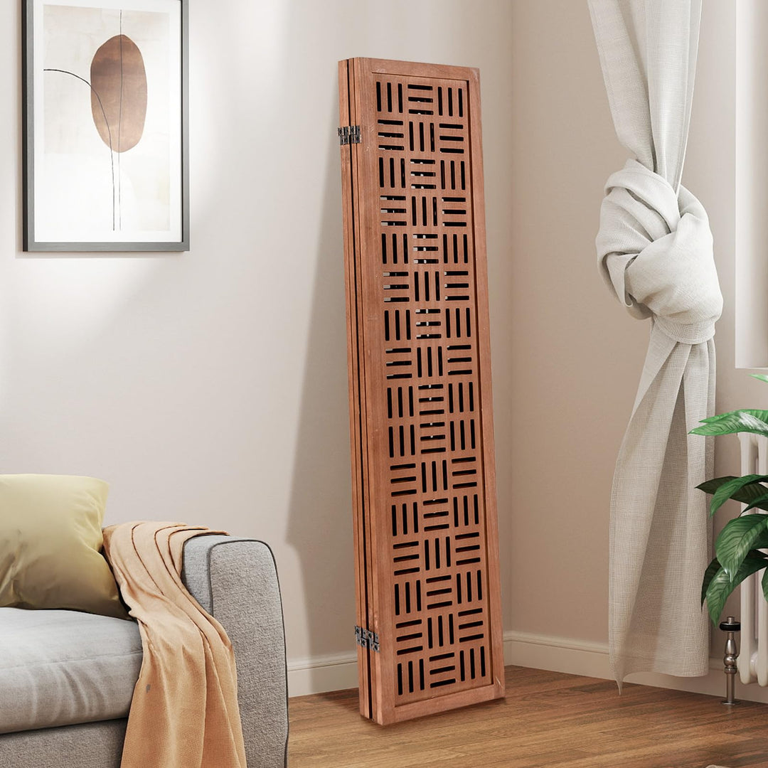 Giantex 4/6 Panels Room Divider - Folding Room Dividers with Carved Cutout Pattern &amp; Solid Wood Frame