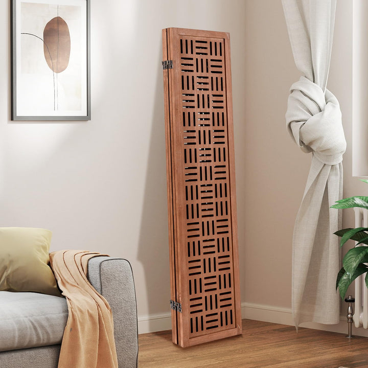 Giantex 4/6 Panels Room Divider - Folding Room Dividers with Carved Cutout Pattern &amp; Solid Wood Frame