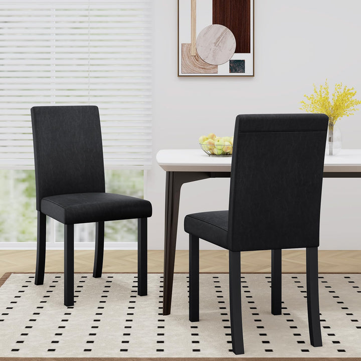 Giantex Dining Chairs Set of 4, Upholstered Kitchen Dinette Chairs w/Wood Frame