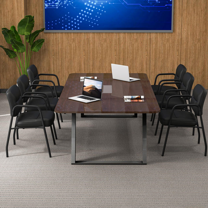 Giantex Waiting Room Chair Set - Upholstered Reception Chairs with Mixed PU Leather