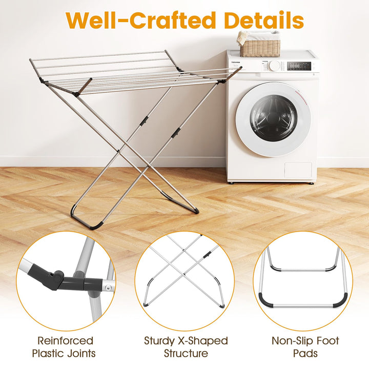 Giantex Folding Clothes Drying Rack Freestanding Aluminum Laundry Drying Rack