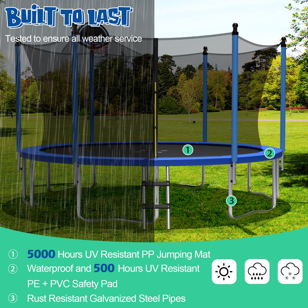 Trampoline with Basketball Hoop - Giantex