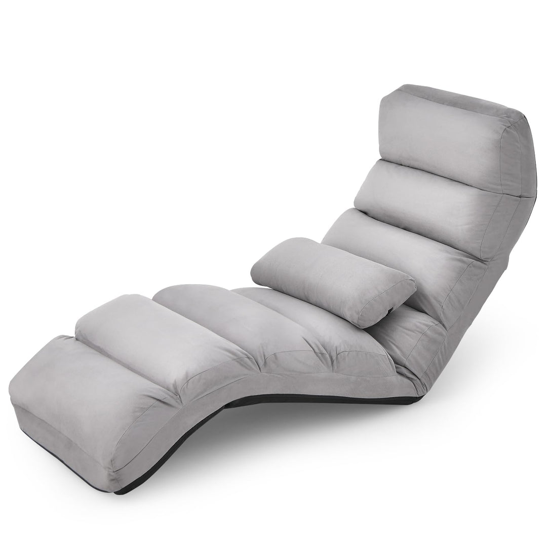 Folding Lazy Sofa Chair Stylish Sofa Couch Beds Lounge Chair W/Pillow