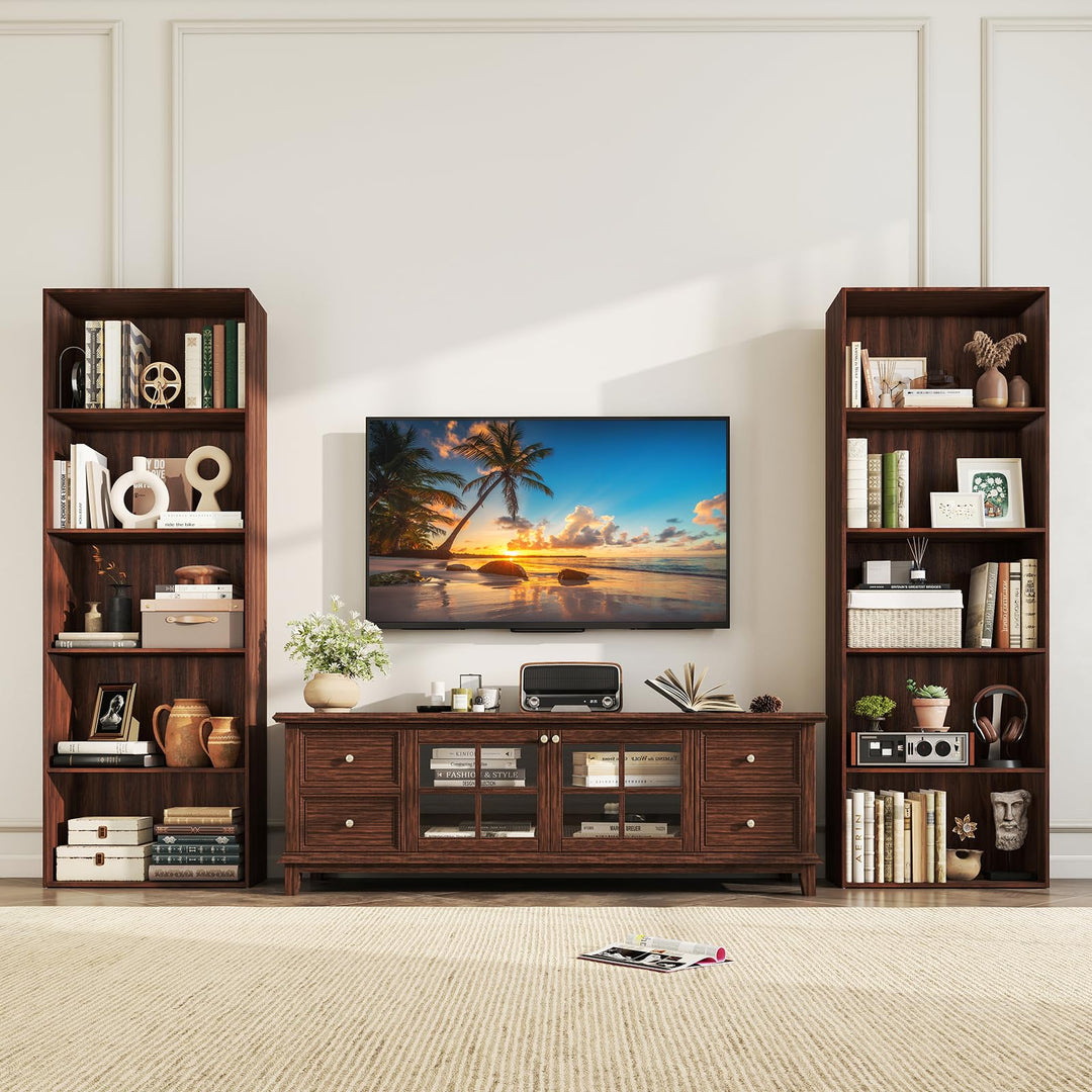 Giantex 5-Tier Bookshelf Freestanding Tall Bookcase with 5 Open Compartments