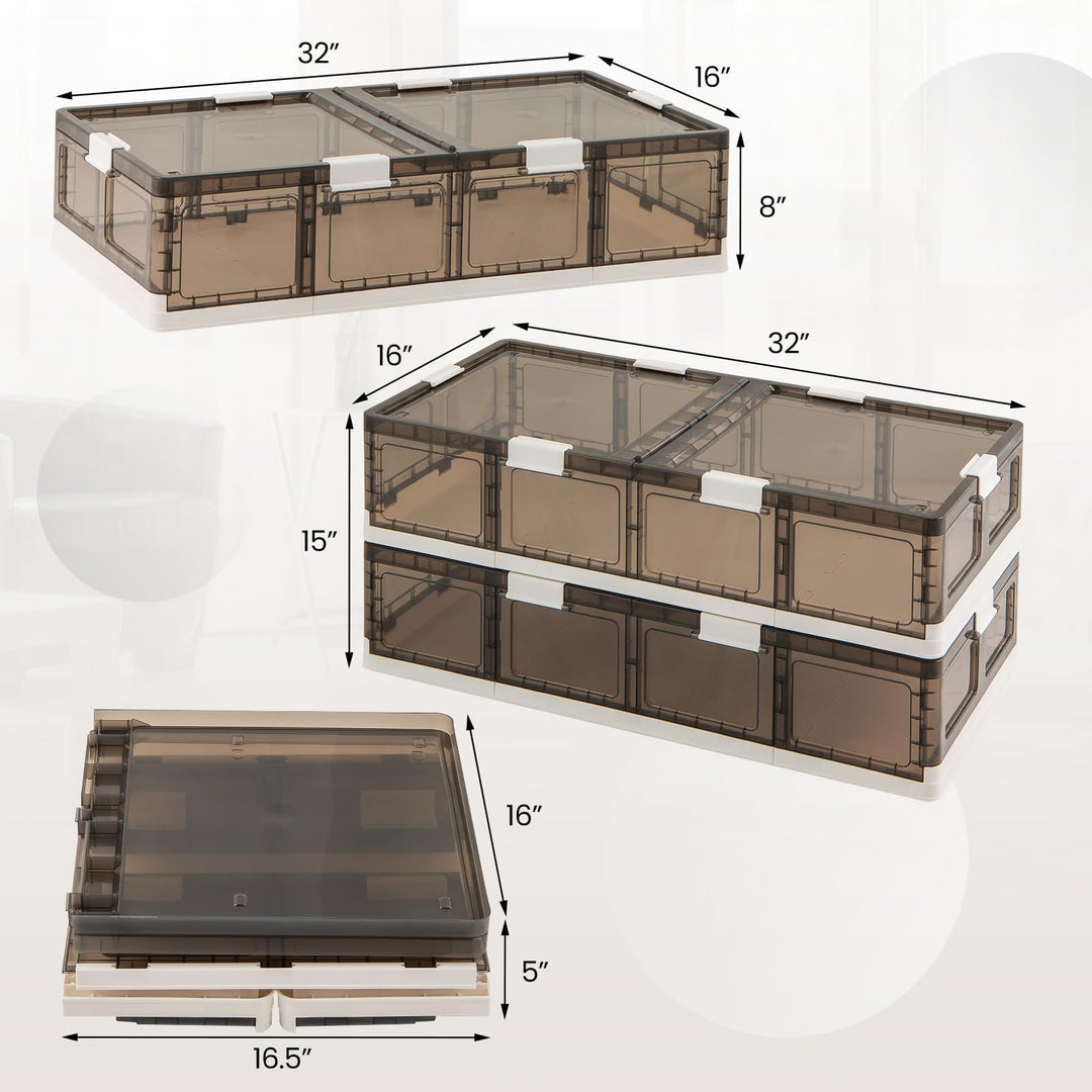 Giantex 26.5Gal Under Bed Storage Containers, 2/4 Pack Stackable Rolling Plastic Storage Boxes with Wheels &amp; Lids
