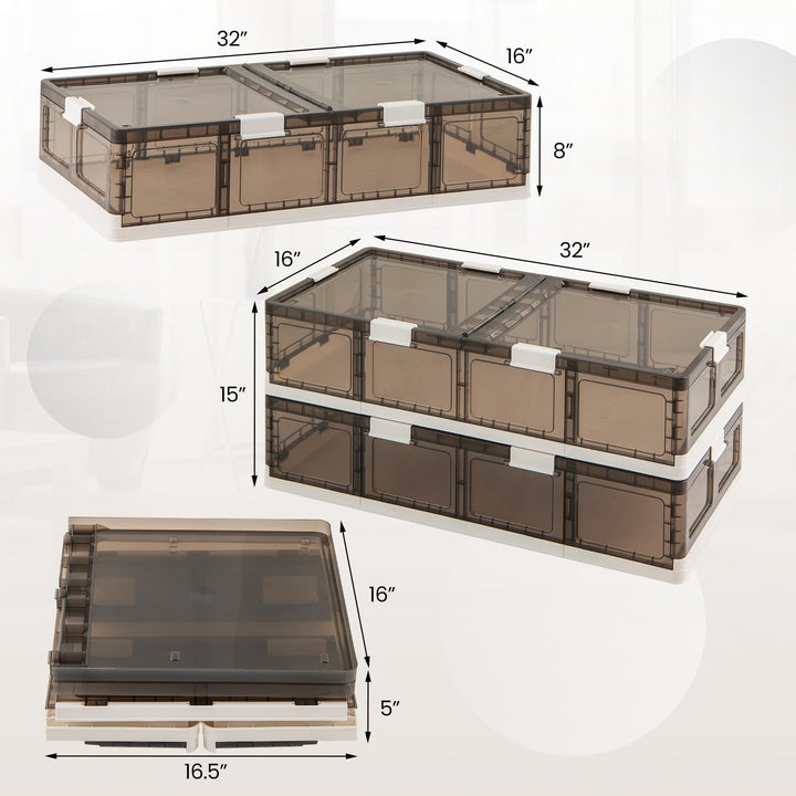 Giantex 26.5Gal Under Bed Storage Containers, 2/4 Pack Stackable Rolling Plastic Storage Boxes with Wheels &amp; Lids
